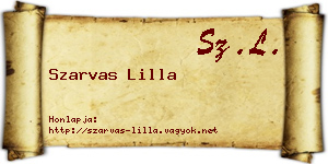 Szarvas Lilla névjegykártya